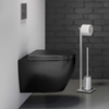 Roll holder with toilet brush Zack CARVO Inox